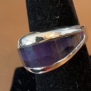 PURPLE SUGILITE RING, Size 9 Silver Tone Band
