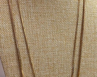 2 SARAH COVENTRY Gold Tone Chain NECKLACES , 30" And 29" With Pearl Pendant