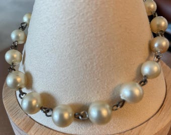 7" PEARL BRACELET With Safety CHAIN