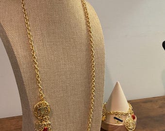 PREMIER DESIGNS Jewelry Set; FRENCH Royalty National Symbol; Necklace, bracelet, Brooch, Earrings