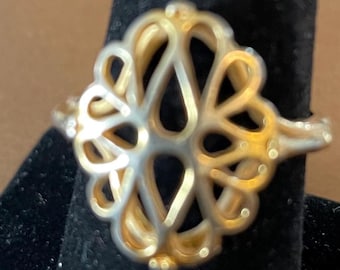 14KTGE FILIGREE Gold Plated RING, Size 8.5