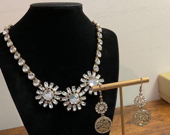 NATASHA Couture RHINESTONE NECKLACE, & Earrings = Sold At Dillards