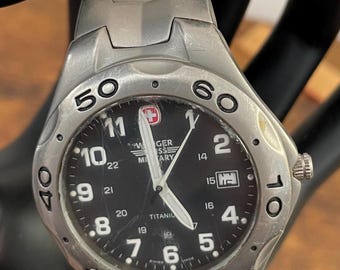 WENGER SWISS Military Titanium Sport WATCH, Black Face, #79037