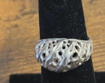 STERLING SILVER RING, Filigree,  Size 5