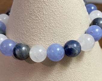 LAPIS LAZULI BRACELET , Stretch Beaded