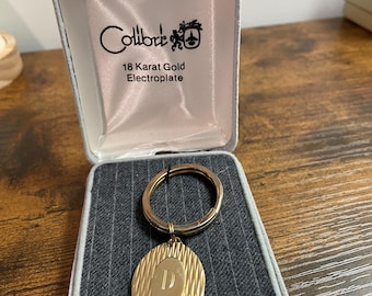 COLIBRI 18KT GOLD Electroplated KEYCHAIN With "D" Initial