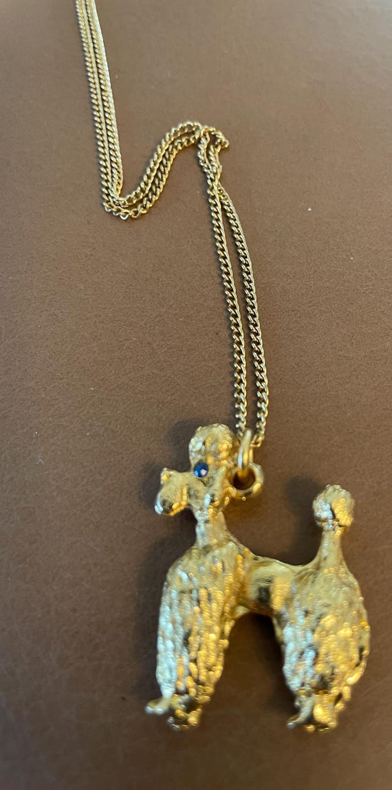 15" GOLD Tone Chain With 1 1/4" POODLE PENDANT View 4