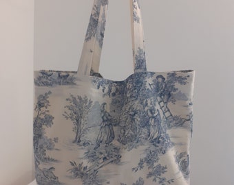 Sac cabas toile de Jouy. Réutilisable,  cadeaux,  anniversaire