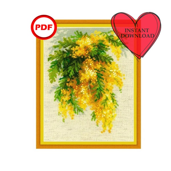 Kit Mimosa point de croix broderie Riolis