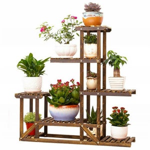 Multi-Tier/ 6 Shelf Bamboo Plant Flower Stand Storage Unit