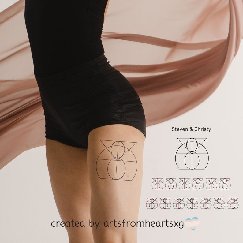 Benutzerdefiniertes Namenslogo Tattoo, Paar-Tattoo-Design-Download, Monogramm digitaler Download, minimalistisches Anfangsbuchstaben TikTok Bild 7