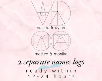 Logotipo de nombre personalizado Tatuaje de pareja, Descarga digital del  logotipo de monograma, Logotipo de letra inicial minimalista TikTok