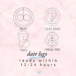 Personalized Date Logo: Minimalist Anniversary Tattoo Design