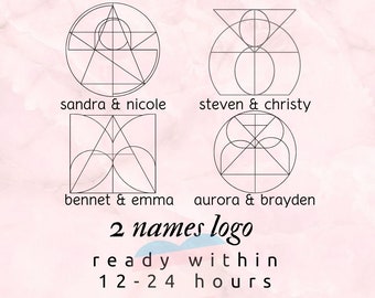 Logotipo de nombre personalizado Tatuaje de pareja, Descarga digital del logotipo de monograma, Logotipo de letra inicial minimalista TikTok