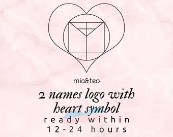 Nom personnalisé tatouage de logo, symbole de couronne d'amour infini de tatouage de couple, téléchargement numérique de monogramme, logo minimaliste, logo de lettre initiale TikTok