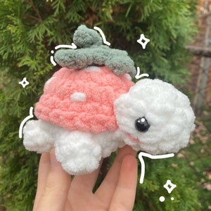 Cute strawberry turtle plush! | Turtle plushie | Strawberry turtle crochet animal crochet animals