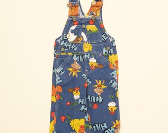 Rare Vintage 70s Hee Haw Cartoon Chicken Donkey Farm Print