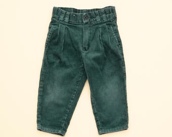 Vintage green corduroy pants : Kids 2T-24M 80s 90s