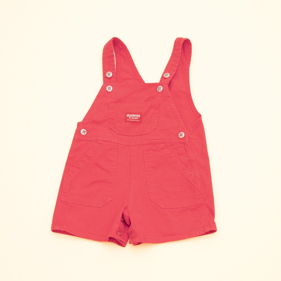 Vintage Oshkosh B'gosh Red Short Overalls Shortalls Kids 12M - Etsy