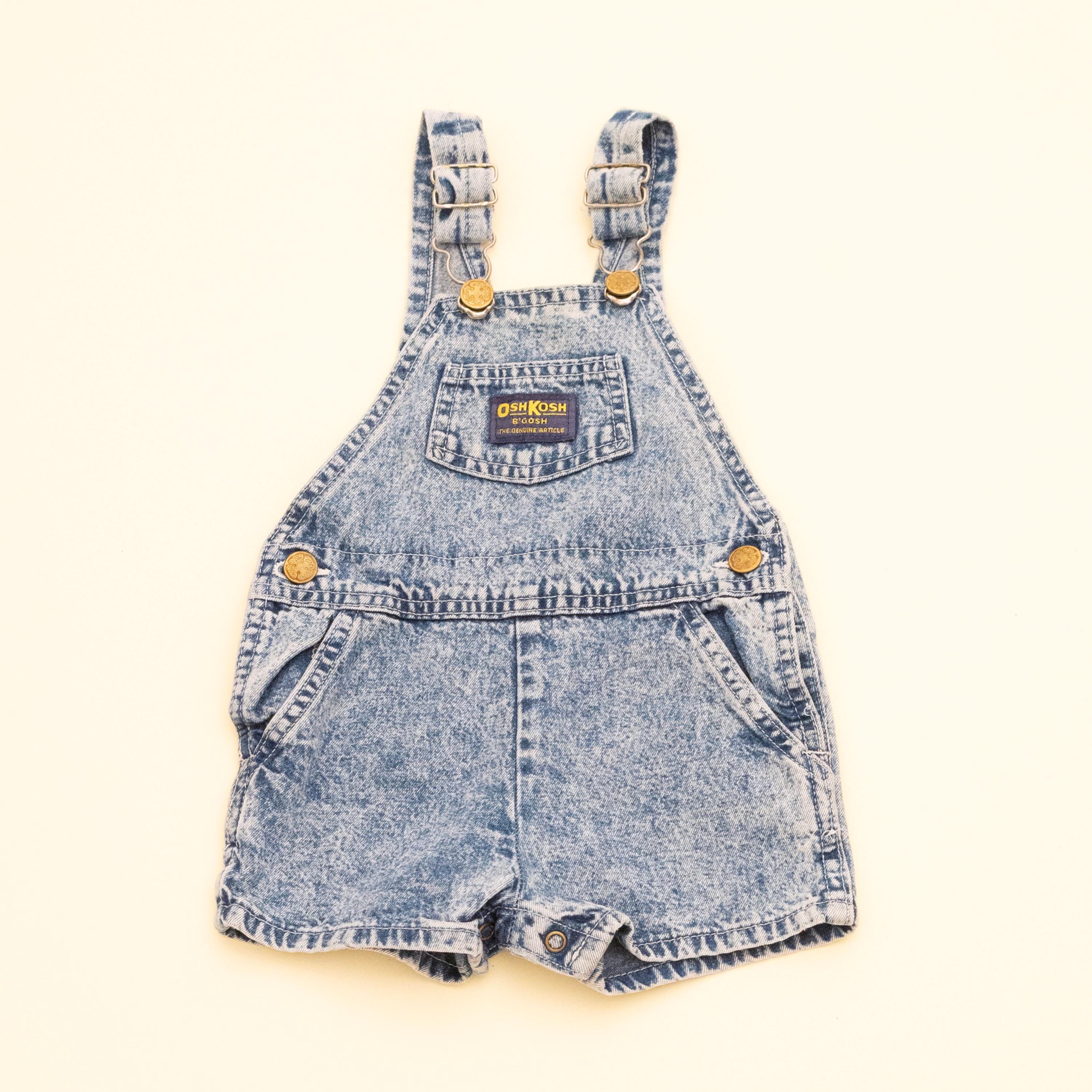 ヴィンテージ OshKosh B'gosh デニムショートオーバーオール、キッズ