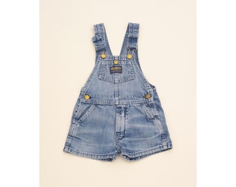 Vintage raro OshKosh B Gosh Denim Short Monos Niños 3T 4T Hecho en EE.UU.