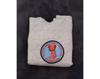 Sweat-shirt gris vintage USA avec Tiger Club Patch enfants 5