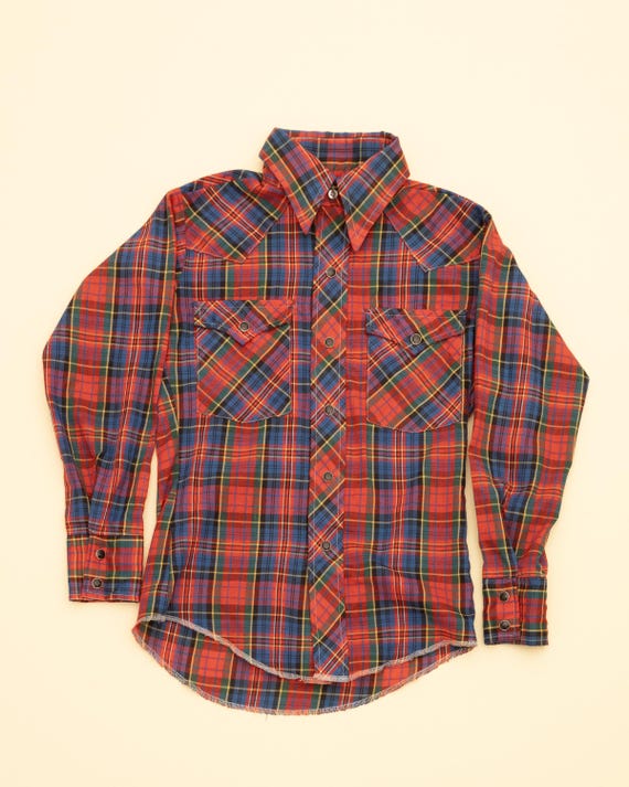 Vintage 60s Wrangler Western Checkered Shirt Kids 8-10 - Etsy