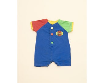 Vintage Baseball Jumpsuit Baby 12M, Baby Overall