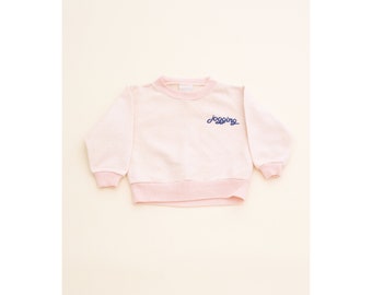 Vintage pink Jogging sweatshirt baby kids 12M 80s