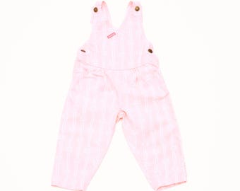 Oshkosh B'Gosh Vintage Pink ribbons Overalls Kids 2T 24M