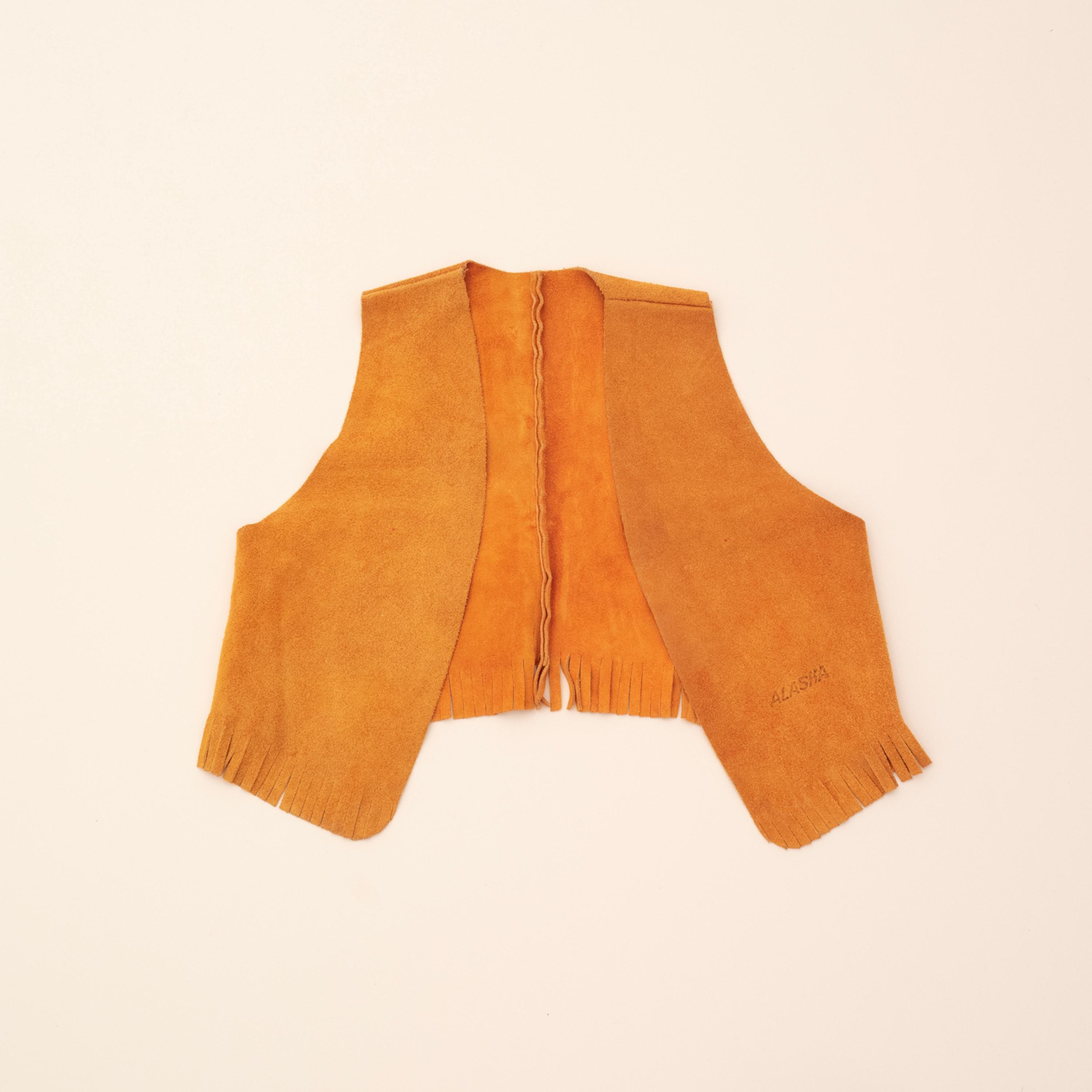 Vintage Suede Waistcoat jacket from Alaska Kids 70's, Davy Crockett