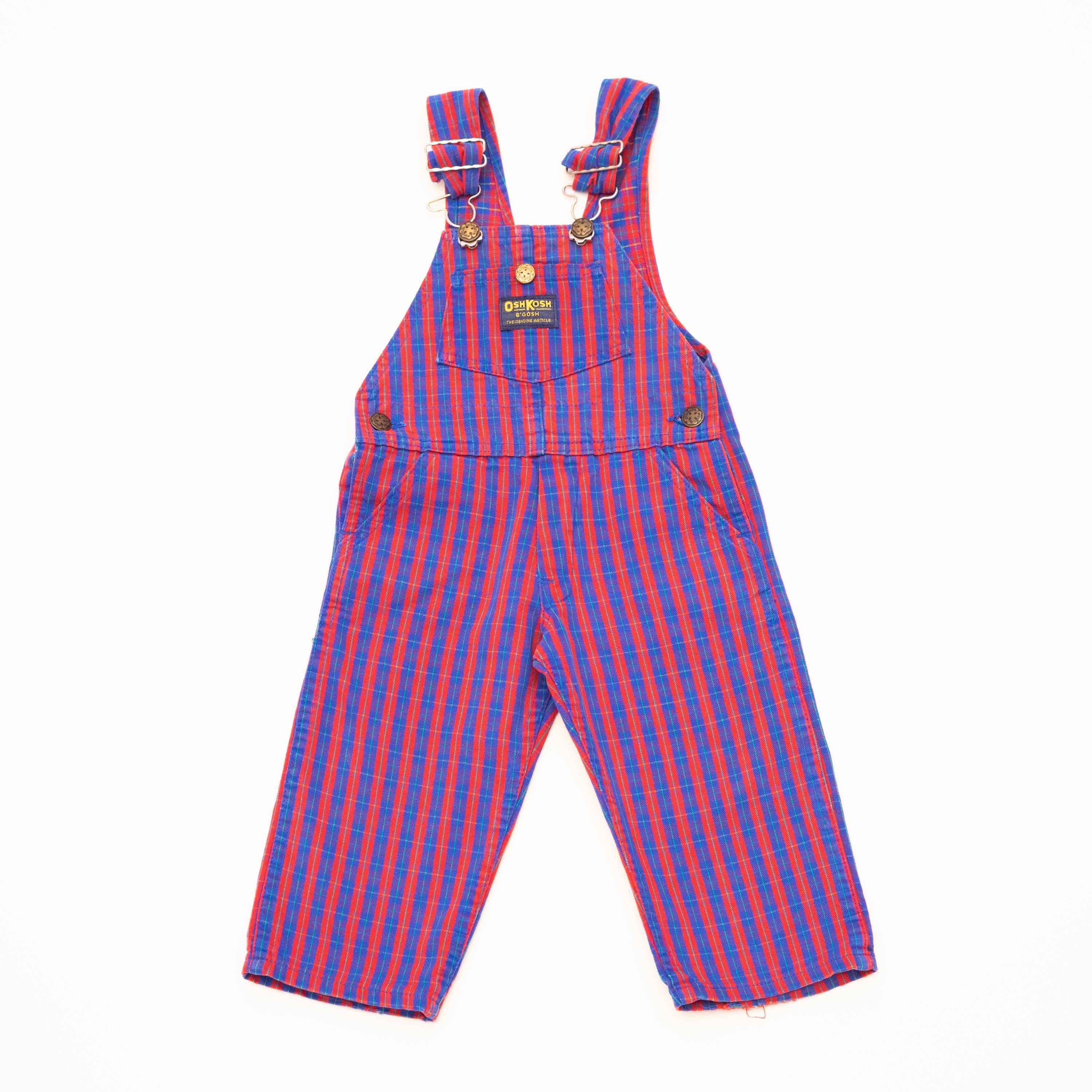 Combinaison (salopette) Vintage OshKosh B'gosh - Rayures Fines (pinstripe) Bleue - Taille 5-6 Ans - Grunge