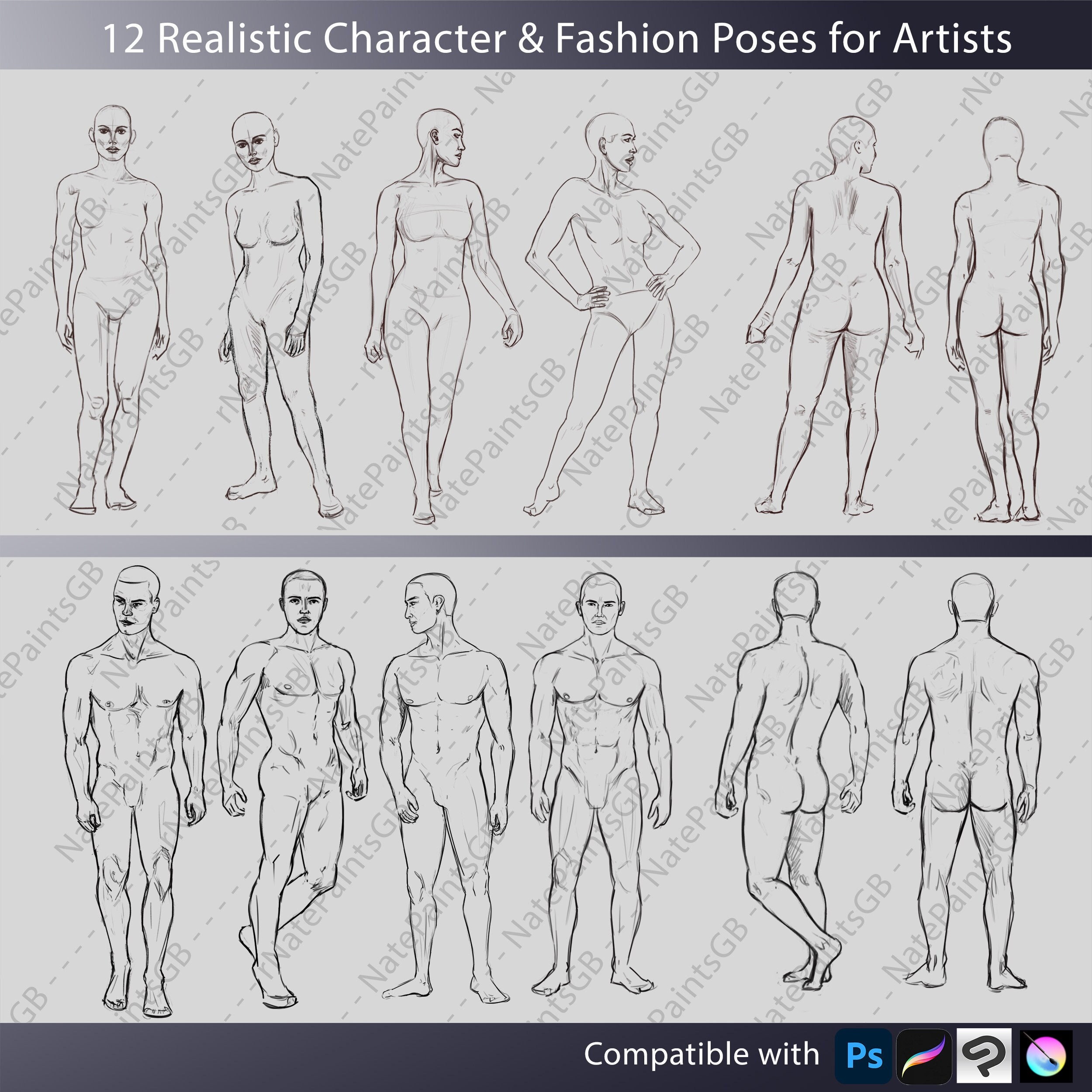 Reference for female art poses on Craiyon
