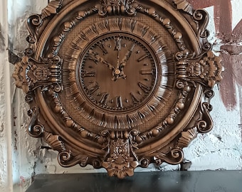 Dark Academia Decor,Ornate Wooden Wall Clock