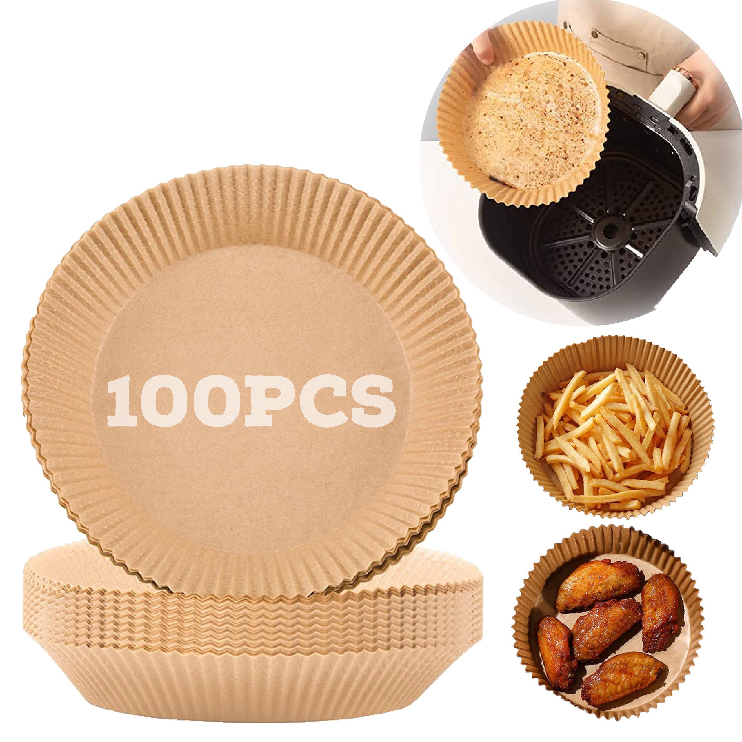 50pcs, Air Fryer Paper Liners, Non-stick Disposable Air Fryer Liners,  Oil-Proof Waterproof Baking Paper, Kitchen Household Items, Wedding  Anniversary
