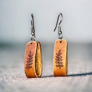 Leather Loop Leaves Earring Laser File Digital Download SVG PDF