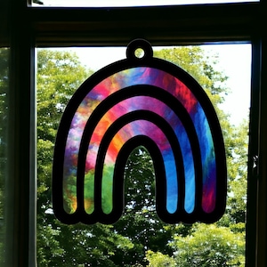 Regenbogen Suncatcher Auto Anhänger Ornament Laser geschnitten Datei Digitaler Download SVG PDF