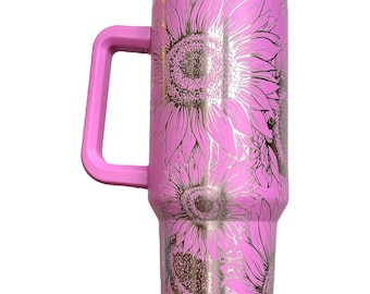 Sunflower 40 oz Tumbler Laser Engraved Wrap File Digital Download SVG PDF