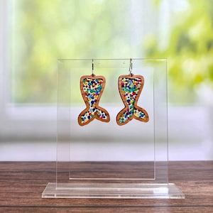 Mermaid Tail Inlay Earring LASER File Digital Download SVG PDF