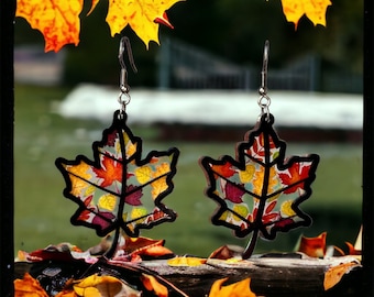 Leaf Leaves Fall Layered Earring File Laser Digital Download SVG PDF