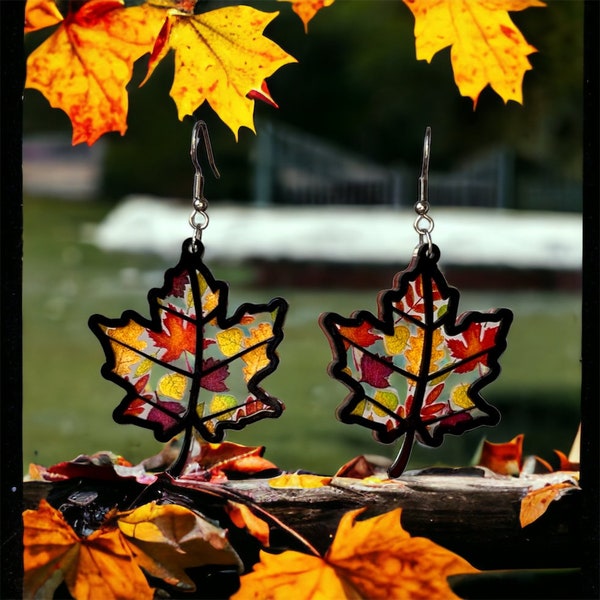 Leaf Leaves Fall Layered Earring File Laser Digital Download SVG PDF