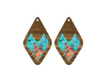 Layered Boho Diamond Earring File Bundle Laser Digital Download SVG PDF