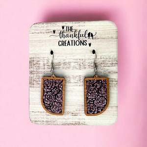 Abgewinkeltes Rechteck Inlay Ohrring Laser-Datei Digitaler Download SVG PDF