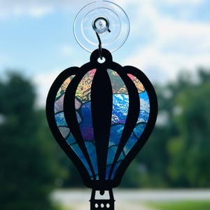 Heißluftballon Suncatcher Ornament Laser Datei Digitaler Download SVG PDF