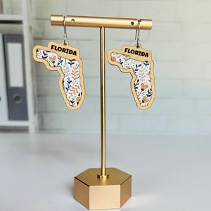 Florida State Inlay Ohrring Bundle Laser-Datei Digitaler Download SVG PDF