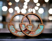 Boho Half Round Hoop Inlay Earring Laser File Digital Download SVG PDF