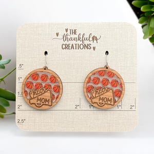 Cheer Mom incrustation du bas du cercle, gravure de boucle d'oreille fichier laser téléchargement numérique SVG PDF
