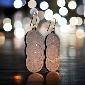 Hemelse maan Zonsverduistering cirkel inlay oorbel bundel laserbestand digitale download SVG-pdf-bestand