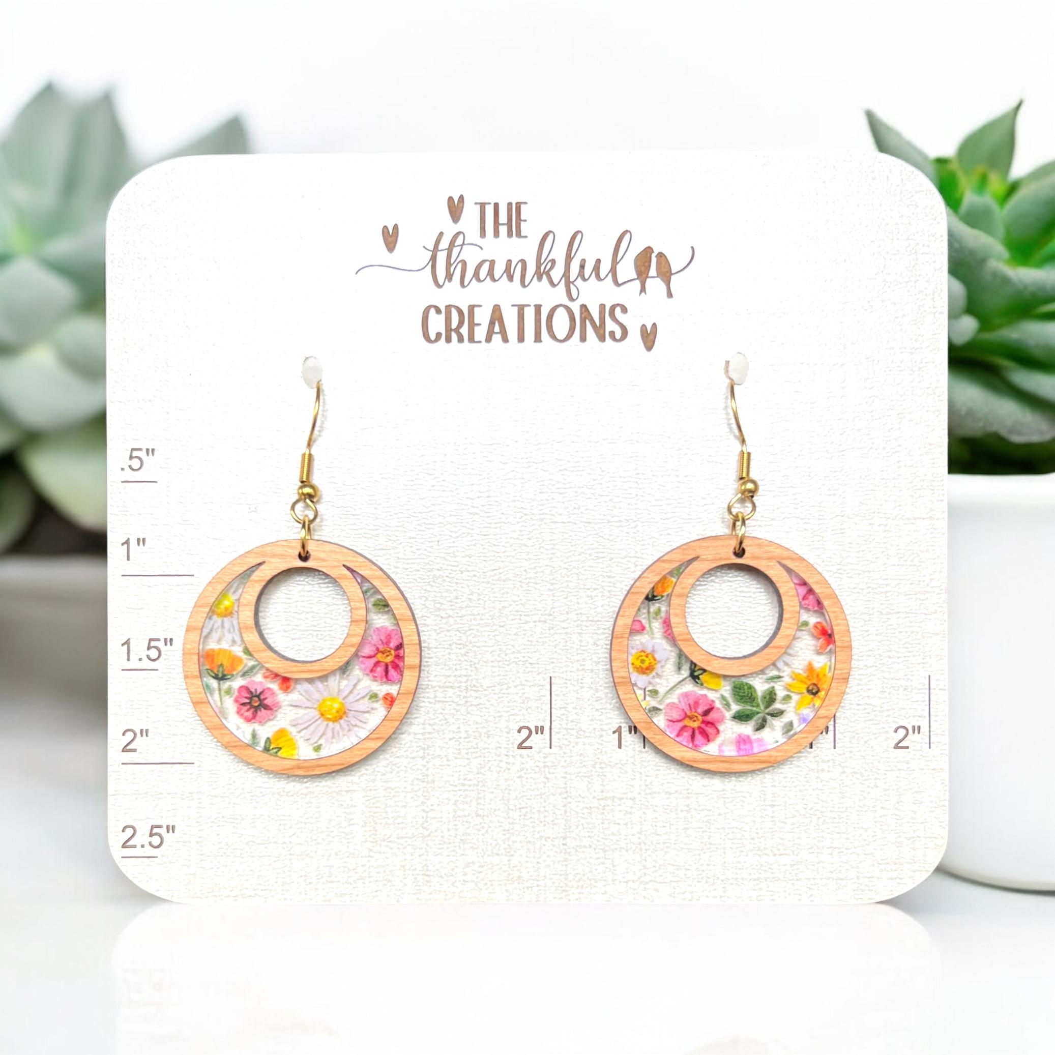Floral Hoop Earrings - Etsy display picture 1