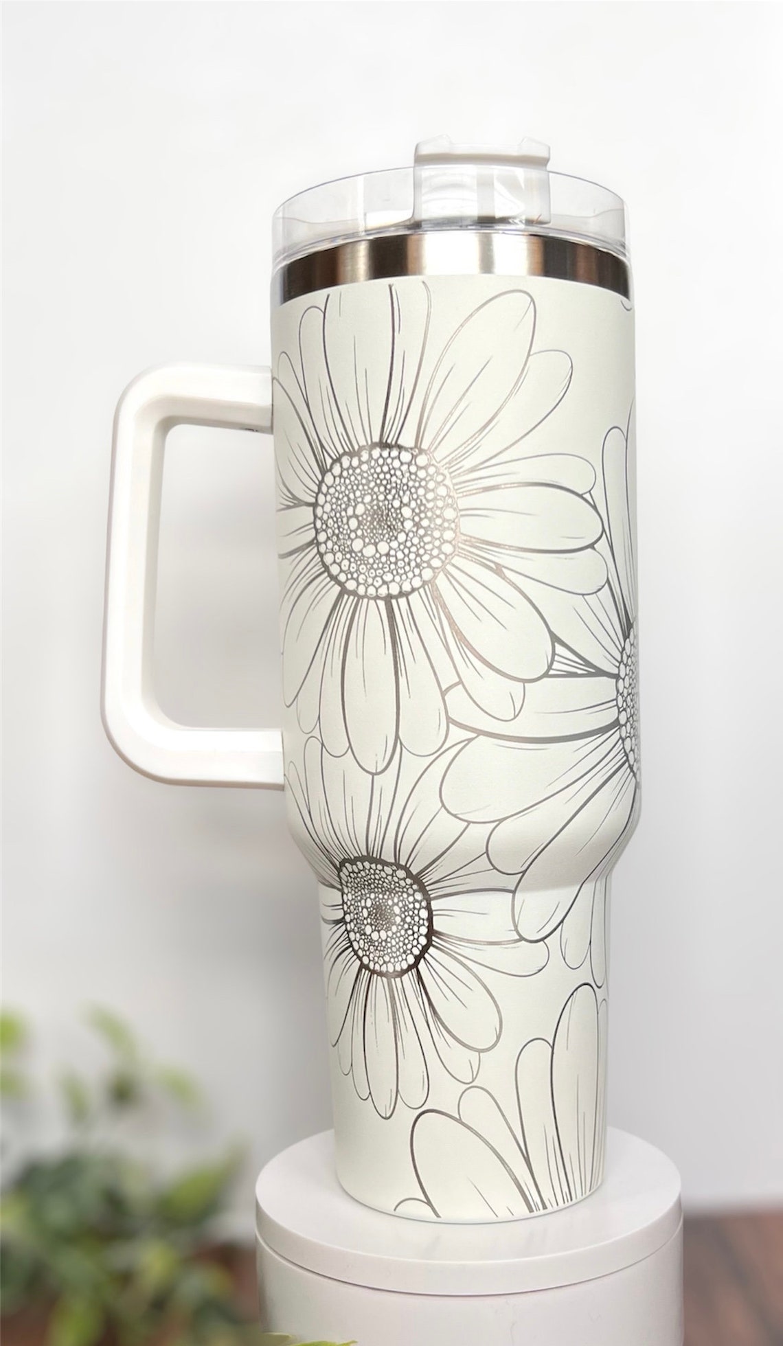Floral Daisy 40 Oz Tumbler Laser Engraved Wrap Digital Download SVG PDF ...